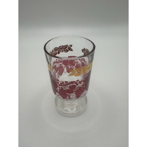 VTG French Luminarc Gold & Red Grape/Leaf Design Cordial Glass & Decanter Set - Picture 9 of 16